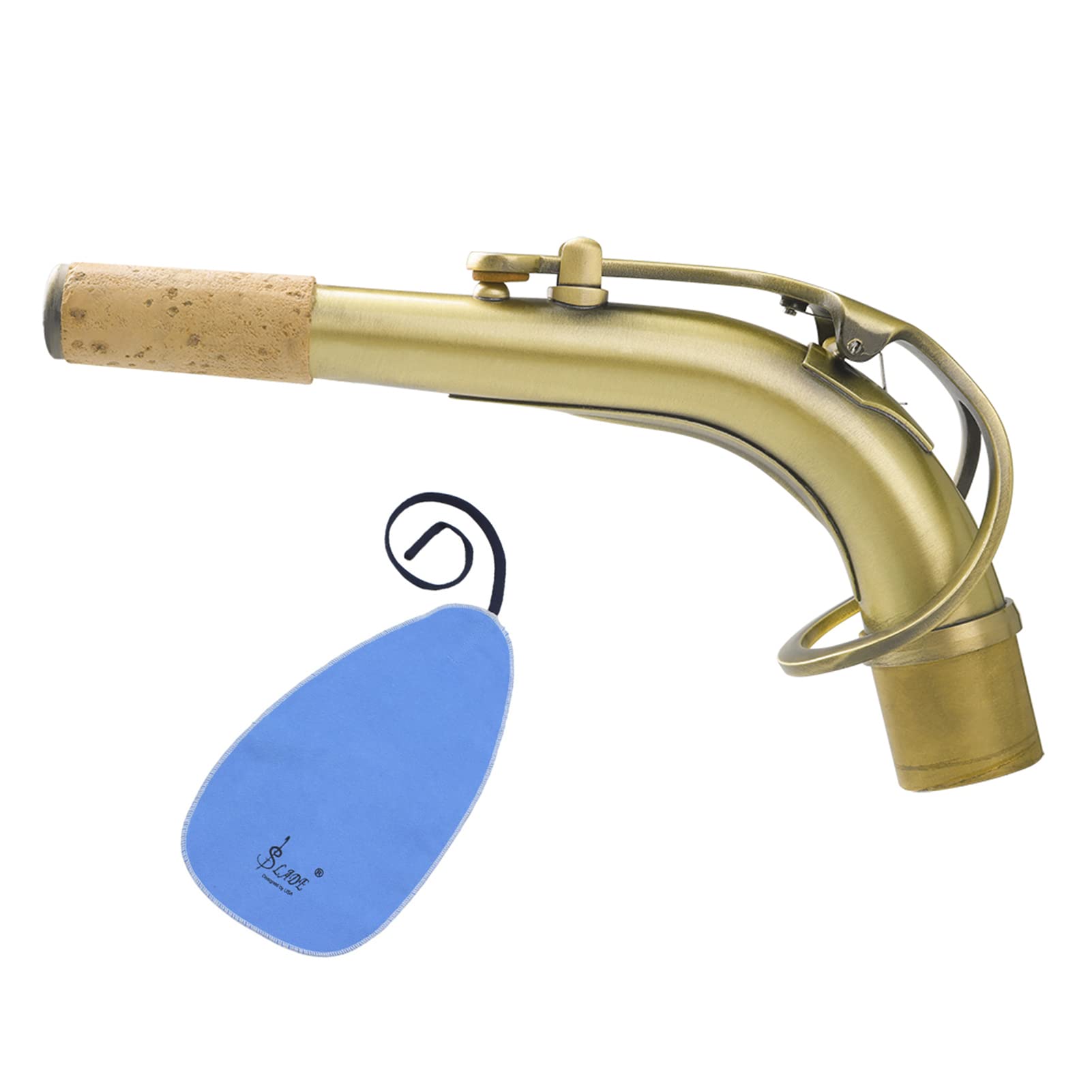 Btuty B66 Sassofono Contralto Sax Curva Collo Ottone E-flat Alto Sax Gomito 24,5 mm Ugello con Pad in Pelle Professionale Parte di Ricambio Sax Isolante Calore