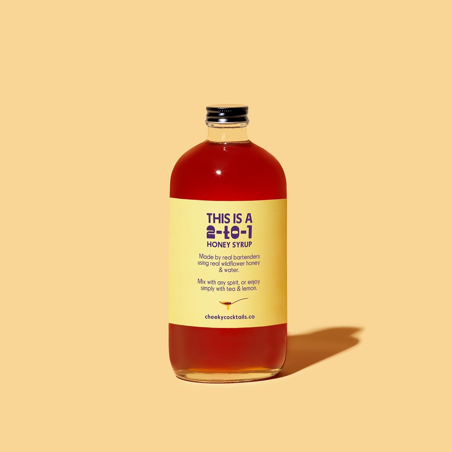 Cheeky Cocktails Honey Syrup, Bar Quality, Mixes Easily, Real Grade A Wildflower Honey, No Artificial Flavors or Preservatives, 16 Fl Oz