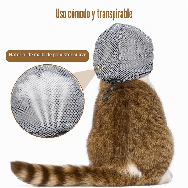 Foto 4 de 7 de Bozal para Gatos, bozal antimordeduras para Gatos, bozales Ajustables y Transpirables para atrapar mordeduras