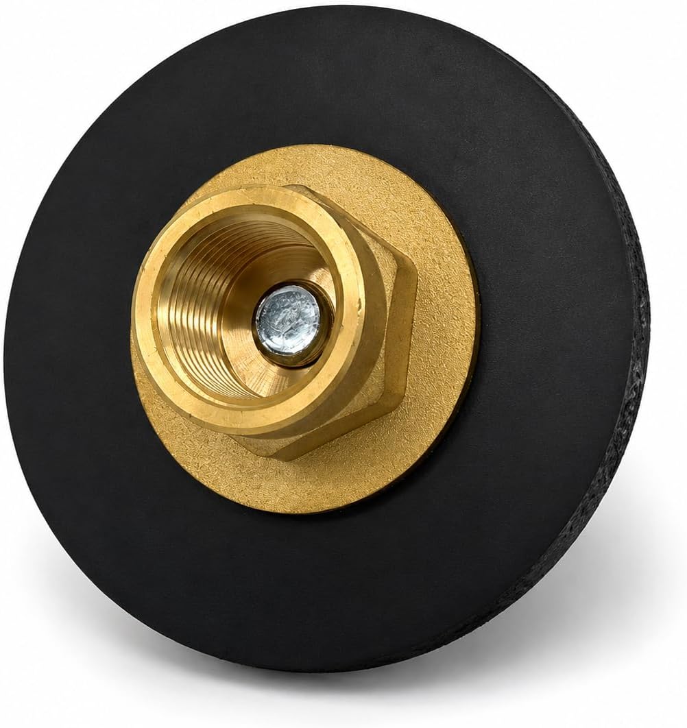3" Force Disc Curb Plunger - Reinforced Rubber - 1/2" IPS Brass Holder