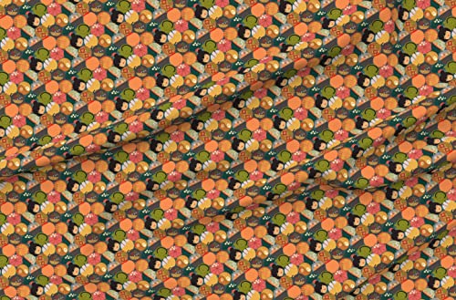 Spoonflower Fabric - All Asian Pot Food Noodle Wok Printed on Chiffon Fabric by The Yard - Sewing Fashion Apparel Dresses Home Decor