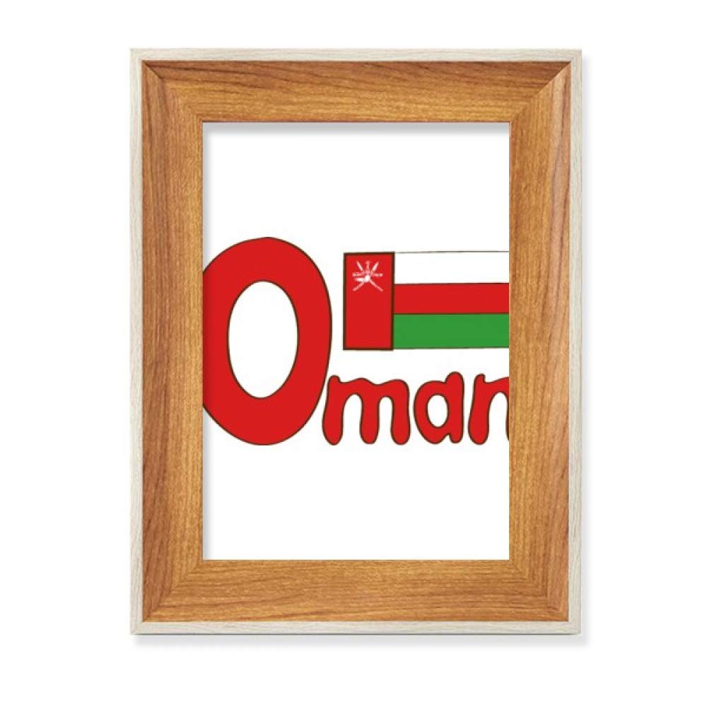 Cadre photo bois drapeau Oman rouge et vert cadeau art pour bureau