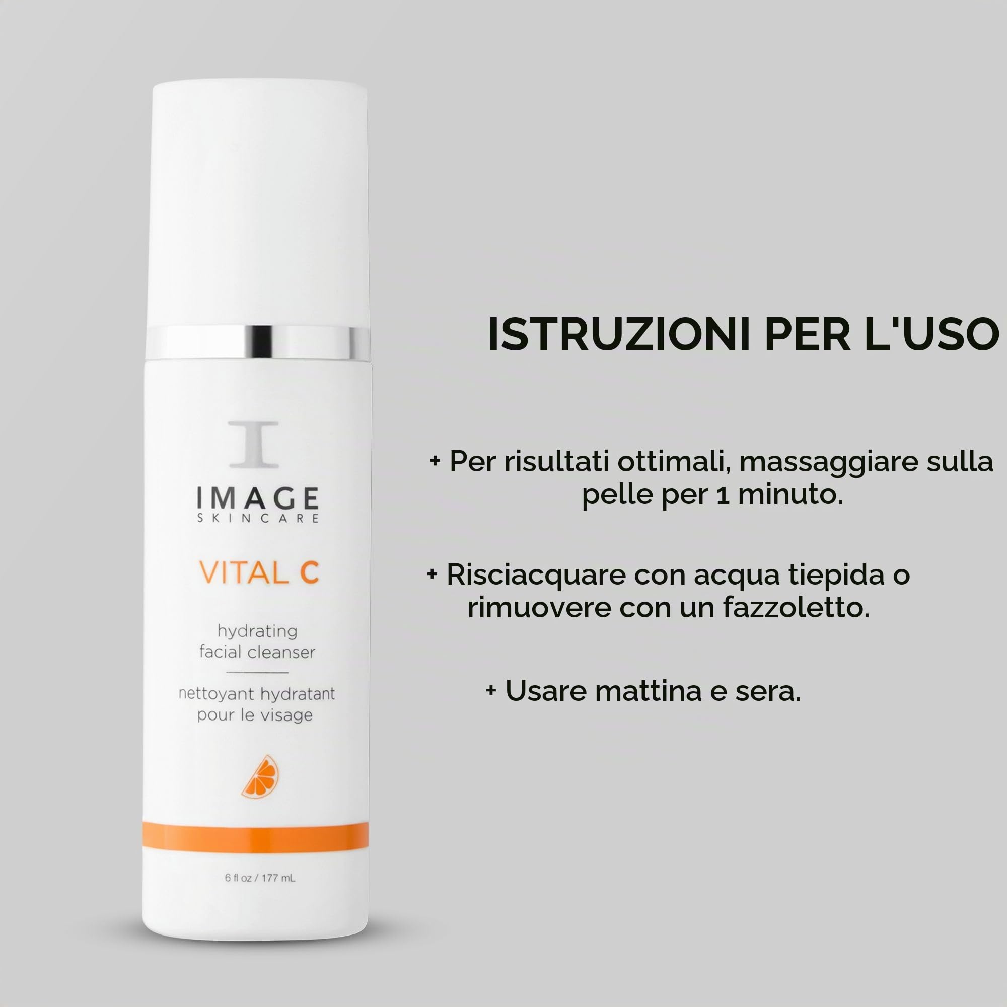 Image Skincare | Detergente Viso Idratante Delicato | Con Vitamina C | Deterge, Esfolia E Riequilibra Il Ph Della Pelle | Vital C Hydrating Facial Cleanser 170ml