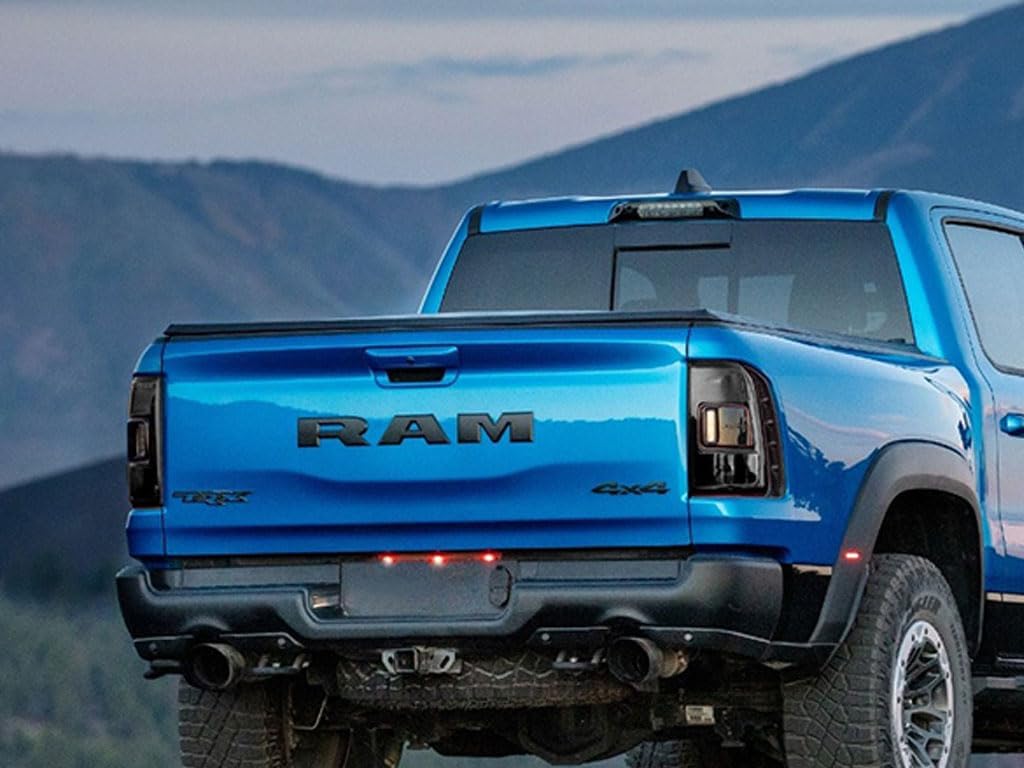 Rvinyl Tail Light Pre Cut Film Tint Cover Kit in Blackout Smoke Compatible with Dodge Ram 2019-2024 with Lane Departure Sensors - Adhesive Backs