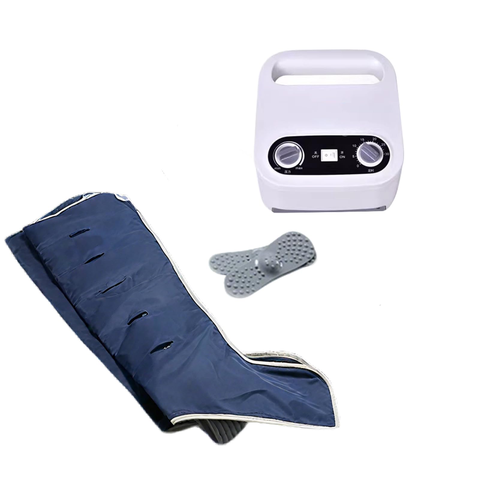 Massaggiatori elettrici per Piedi, drenaggio linfatico, Gambe, Compressione dell'Aria a 6 cavità con Pressione Regolabile e Funzione di temporizzazione