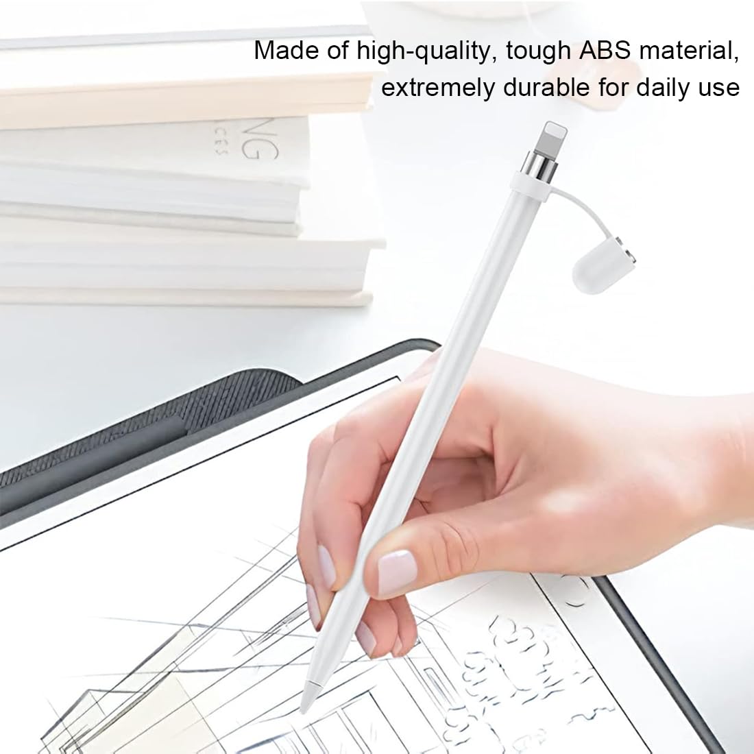 2 szt. Apple Pencil białe magnetyczne zatyczki 1. generacji Apple Pencil magnetyczne nasadki wymienne w zestawie 2 silikonowe nakładki zapobiegające zgubieniu
