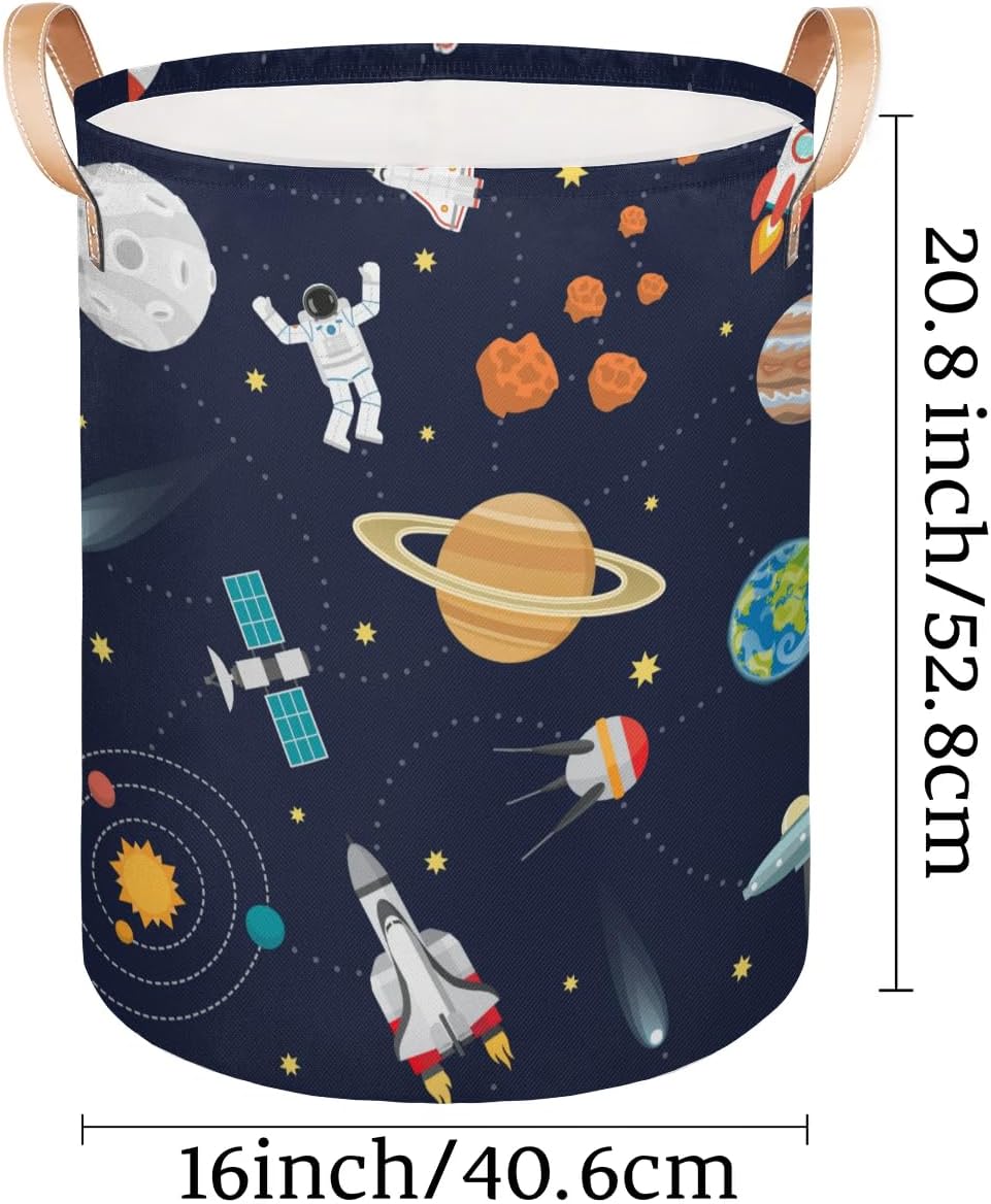 Laundry Basket,Solar System Planet Collapsible Laundry Hamper,Space Astronaut Lightweight Storage Basket Bin Toy Organizer Dirty Clothes for Colleage Dorm Laundry Room Living Room Bedroom