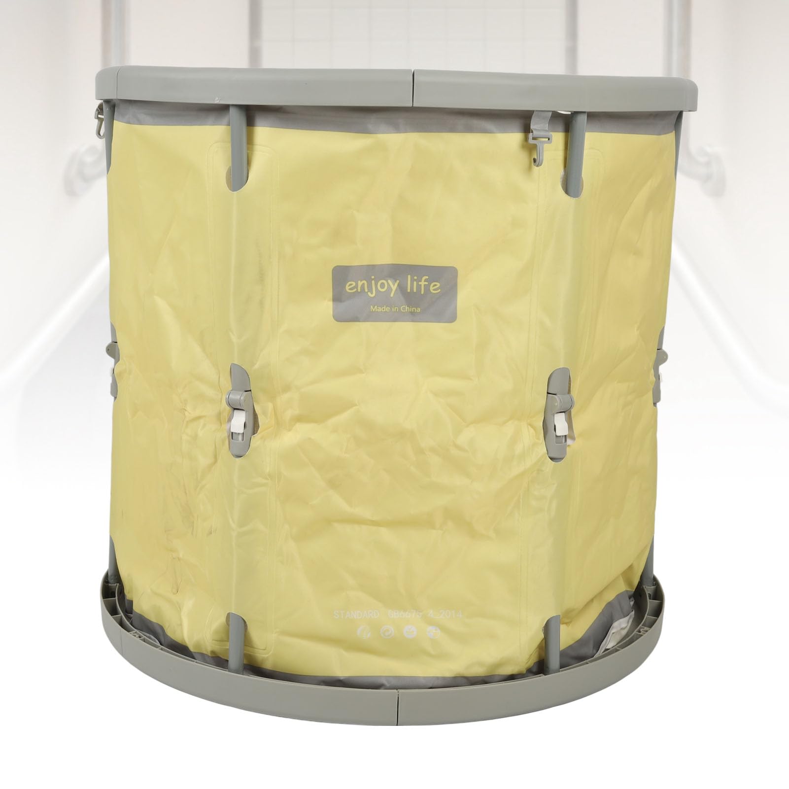 Aramox Vasca da Bagno Pieghevole, Vasca da Bagno Pieghevole Portatile in PVC 70 X 66 Cm, Idromassaggio per Adulti e Bambini, da per Box Doccia, Installazione Semplice, Salvaspazio, Uso Interno Ed