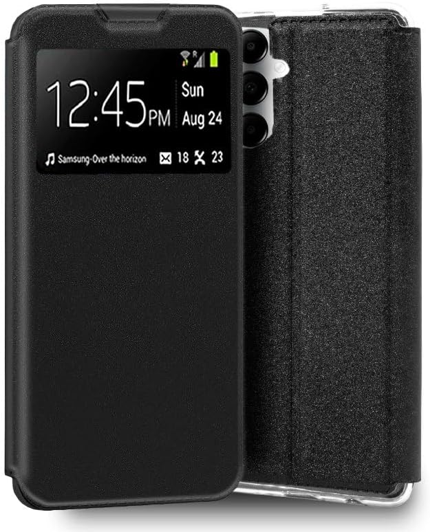 Cool Flip Cover Case for Samsung A057 Galaxy A05s Smooth Leatherette Black