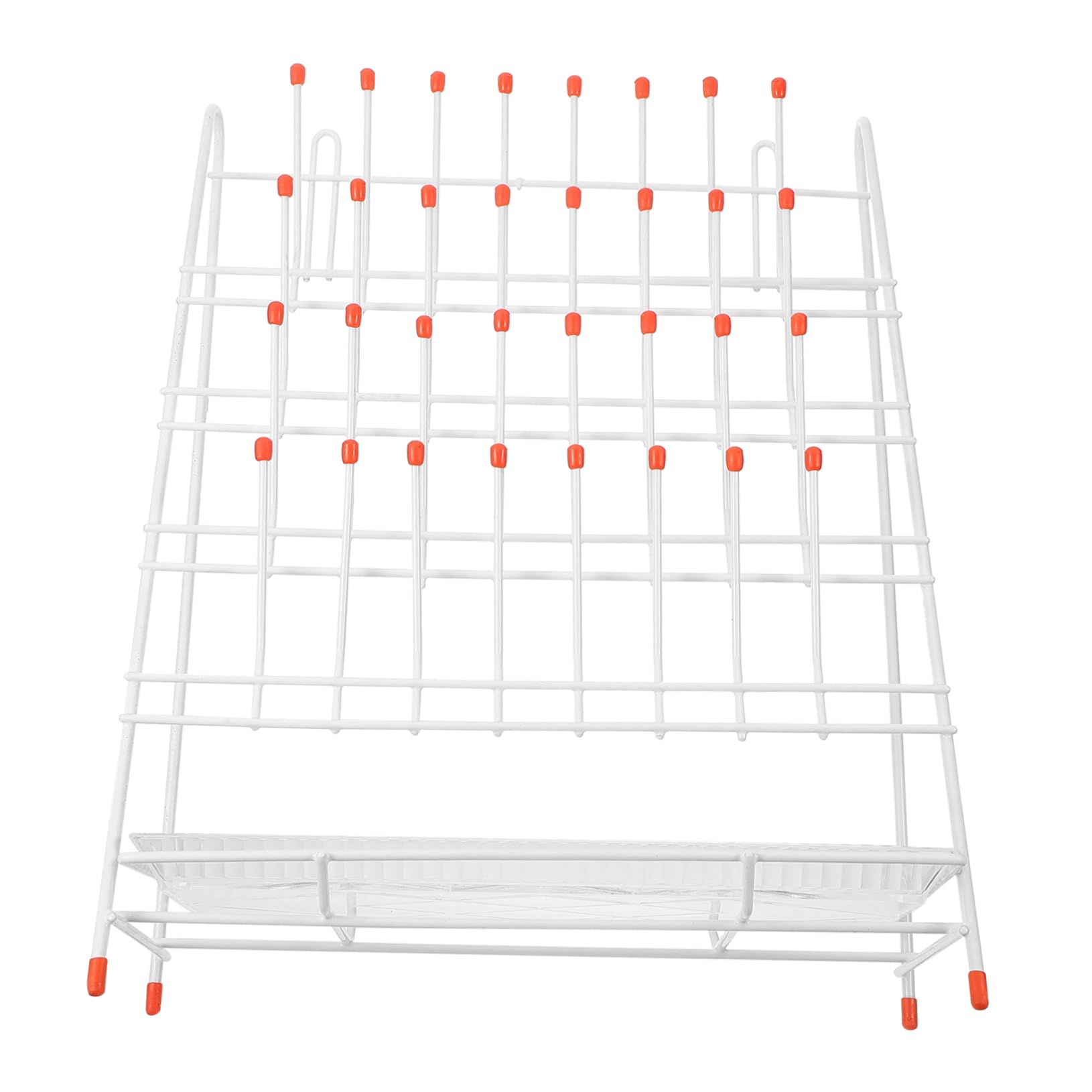 Eisen Flaschentrockenständer 32-Punkt Design Anti Rutsch Pads Laborgestell Abtropf Flasche Drying Rack Weiß