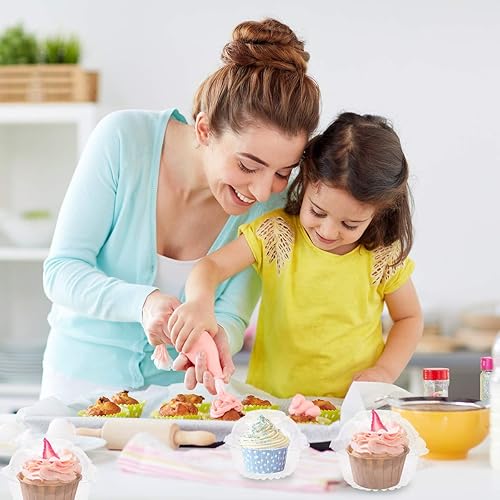 Miniatura 2 de i-CHONY Contenedor individual para cupcakes, 100 unidades, plástico desechable, cúpula transparente, soporte para magdalenas, cajas pequeñas