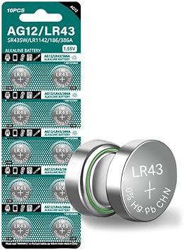 LR43 Batteries 1.5V AG12 Button Cell Battery L1142 SR43 SR43 260 386 Battery for Watch Toys Clock [10pcs/Pack]