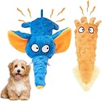 2 Pack de jouets de chien avec frisure & Squeaker - Jouets à croquer en peluche pour chiens doux et moyens, Jouets de dents de chiots pour soulager l'ennui & Soins dentaires