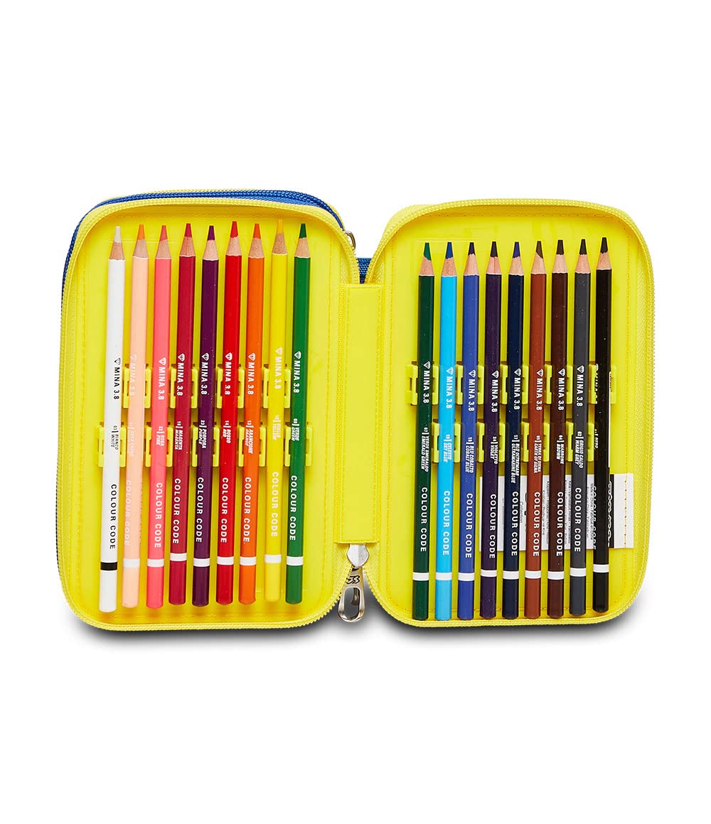 Seven Astuccio 3 Zip, CASE 3 Zip Pen PAD, Blue, standard size - Image 3