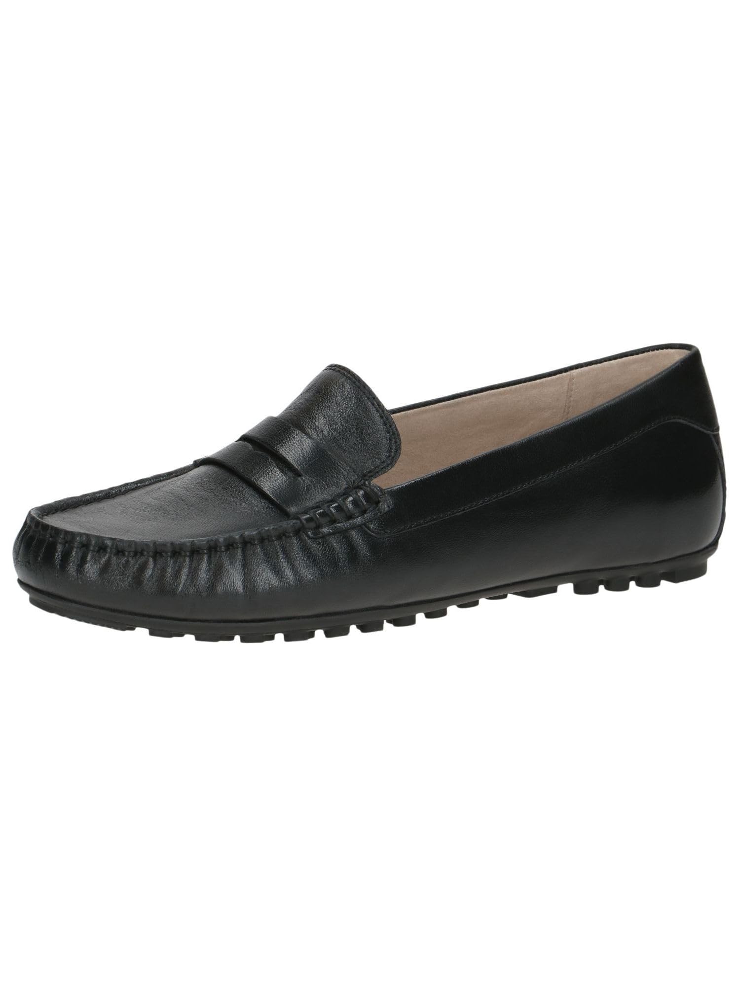 CAPRICE Women's Leather Moccasins Elegant, Black (Black Nappa), 3.5 UK
