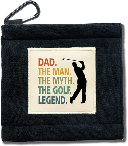 TOUNER Dad The Man The Myth - Toalla de limpieza divertida con clip para la toalla de limpieza, accesorios de golf, regalos de golf para hombres, disponible en Yaxa Colombia