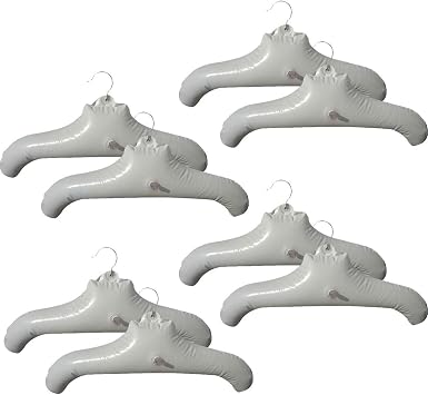 NewFerU Inflatable Hanger for Travel X 8, Air Blow up Clothes Hangar