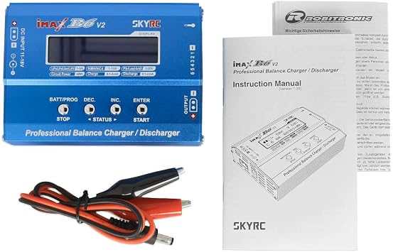SKYRC B6DC V2 Model Building Charger 6A Lead, LiFePO, LiHV, LiIon, LiPo, NiCd, NiMH Timer Shutdown, Temperature Monitor