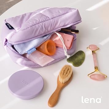 Lena Menstrual Cup Storage Bag - 100% Cotton Drawstring Pouch, Light Purple