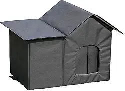 Casinha para Gatos de Rua ao Ar Livre, Abrigo para Gatos Selvagens, Casinha Quente, Cortina ao Vento em Tecido Oxford à Prova de