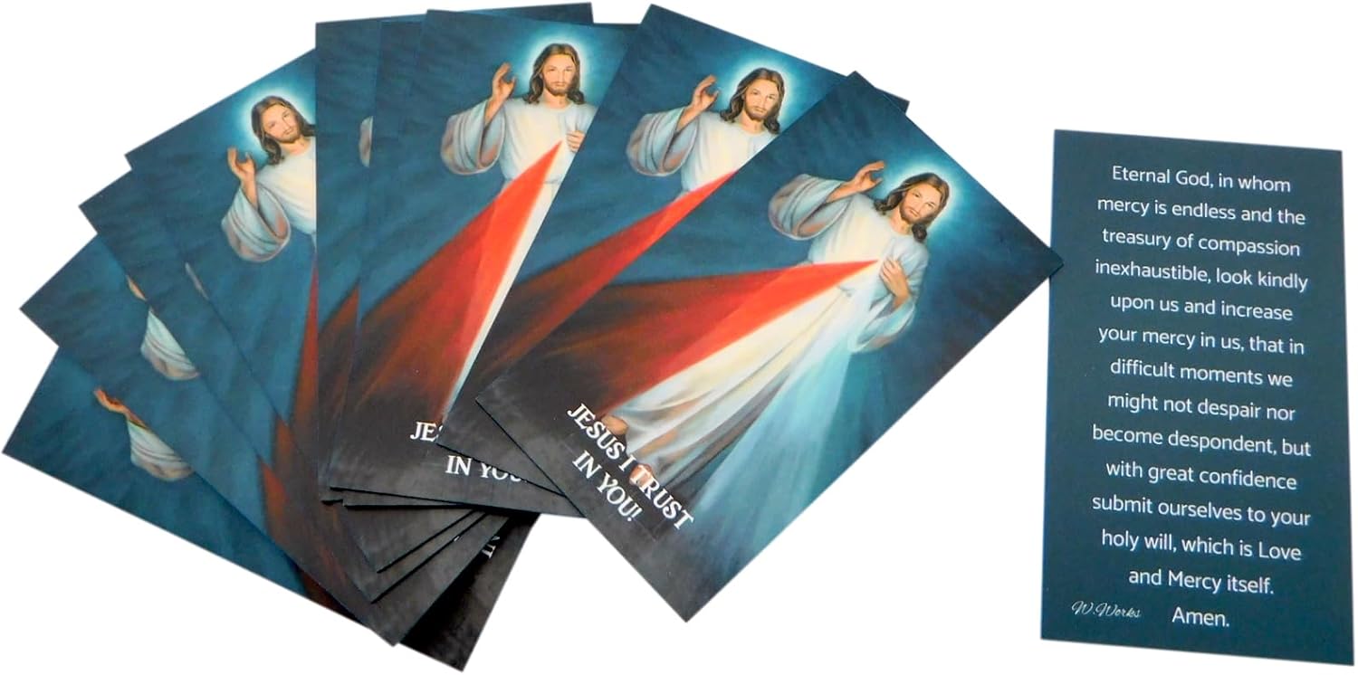 Westmon Works Divine Mercy Holy Card Bulk Pack Wallet Sized with Prayer on Back USA Made, Set of 10 - Image 8