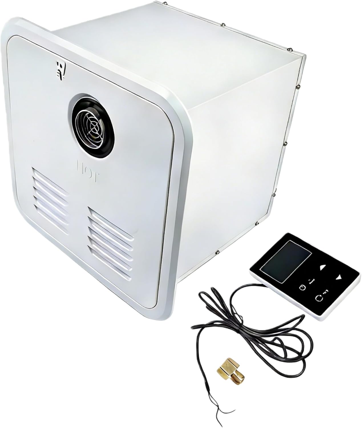 RV Tankless Water Heater, 55000 BTUs RV Instant Hot Propane Gas Water Heater W/ 15 x 15 inches Door & Remote Controller, DC 12V MAX 3.9GPM, Multi-Protection Mixizap