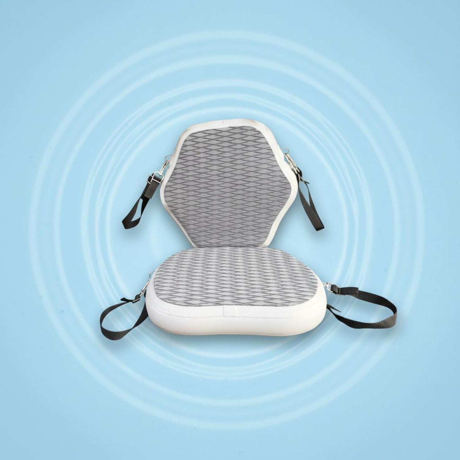 Amagogo Asiento de Kayak Inflable con Respaldo Cojín Silla y Soporte Estructura Estable con Superficie Texturizada Cuatro Correas Regulables y Ganchos Diseño