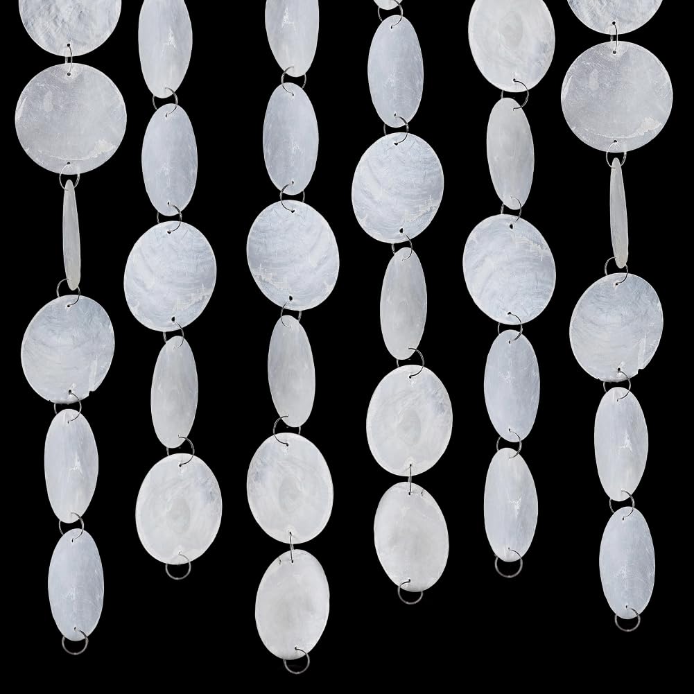 Photo 1 of PH PandaHall 9.7 Feet Round Natural Shell Chains, 2 inch White Capiz