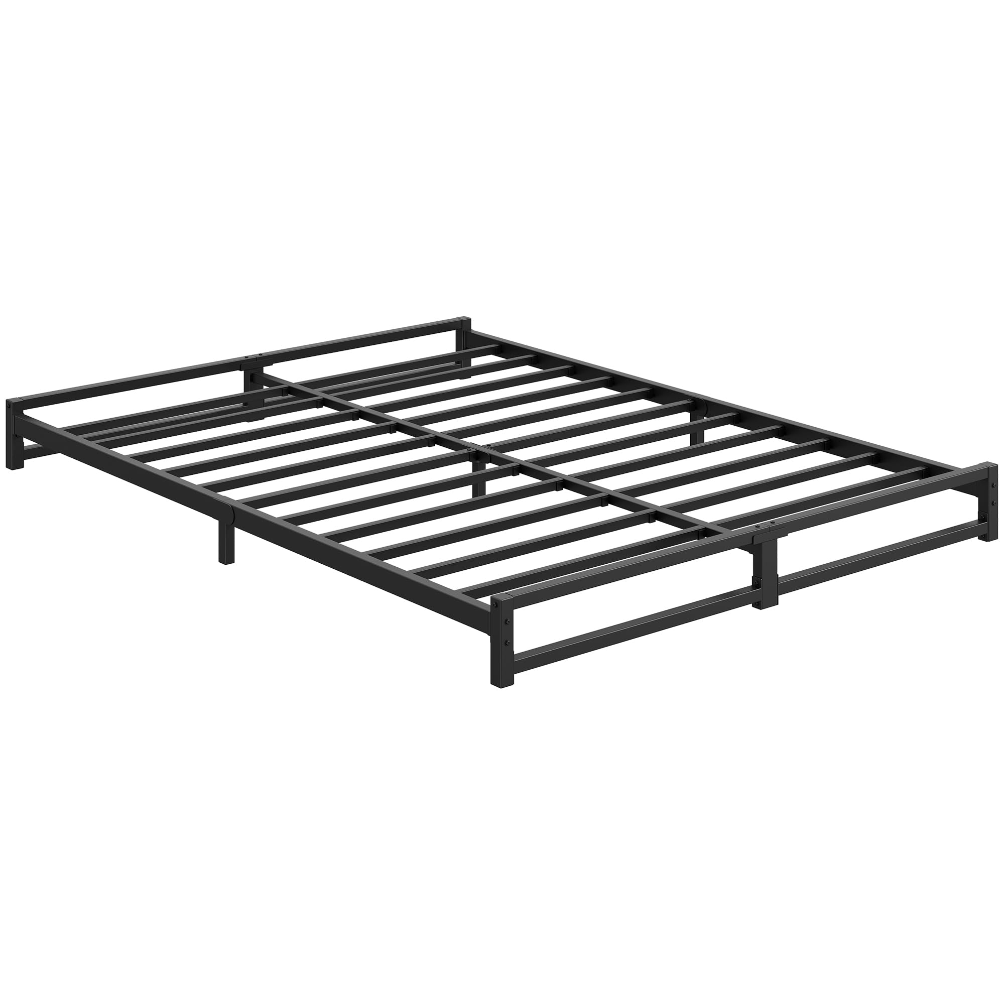 RONIPIC Bed Frame, Metal Platform Bed Frame with Steel Slats Support, 6 Inch Tall, Mattress Foundation, Easy Assembly, No Box Spring Needed, Black,
