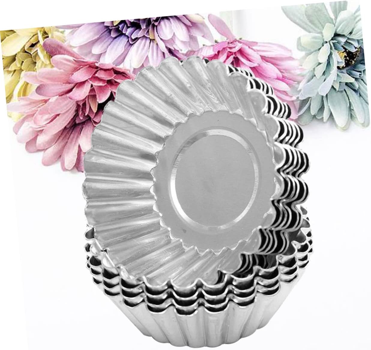 100pcs Nonstick Metal Egg Tart Molds 7x2cm Baking Cups for Cupcake Muffin Tartlets