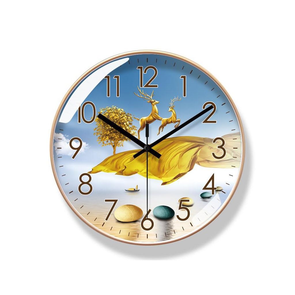 Orologio da parete Orologio da parete al quarzo silenzioso con secondi di spazzata Orologio nordico for la casa, la camera da letto e il soggiorno Reloj De Pared(B)