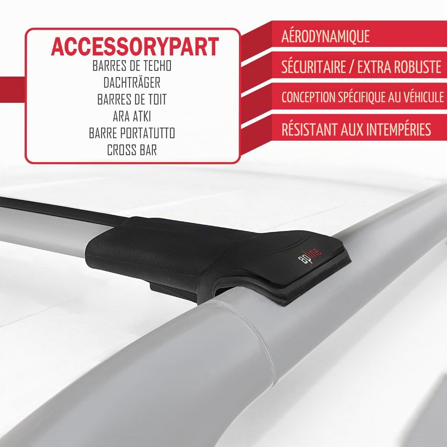 Pour Dacia Duster 2014-2018 Barres de Toit Railing Porte-Bagages de voiture FLY Modèle GRIS
