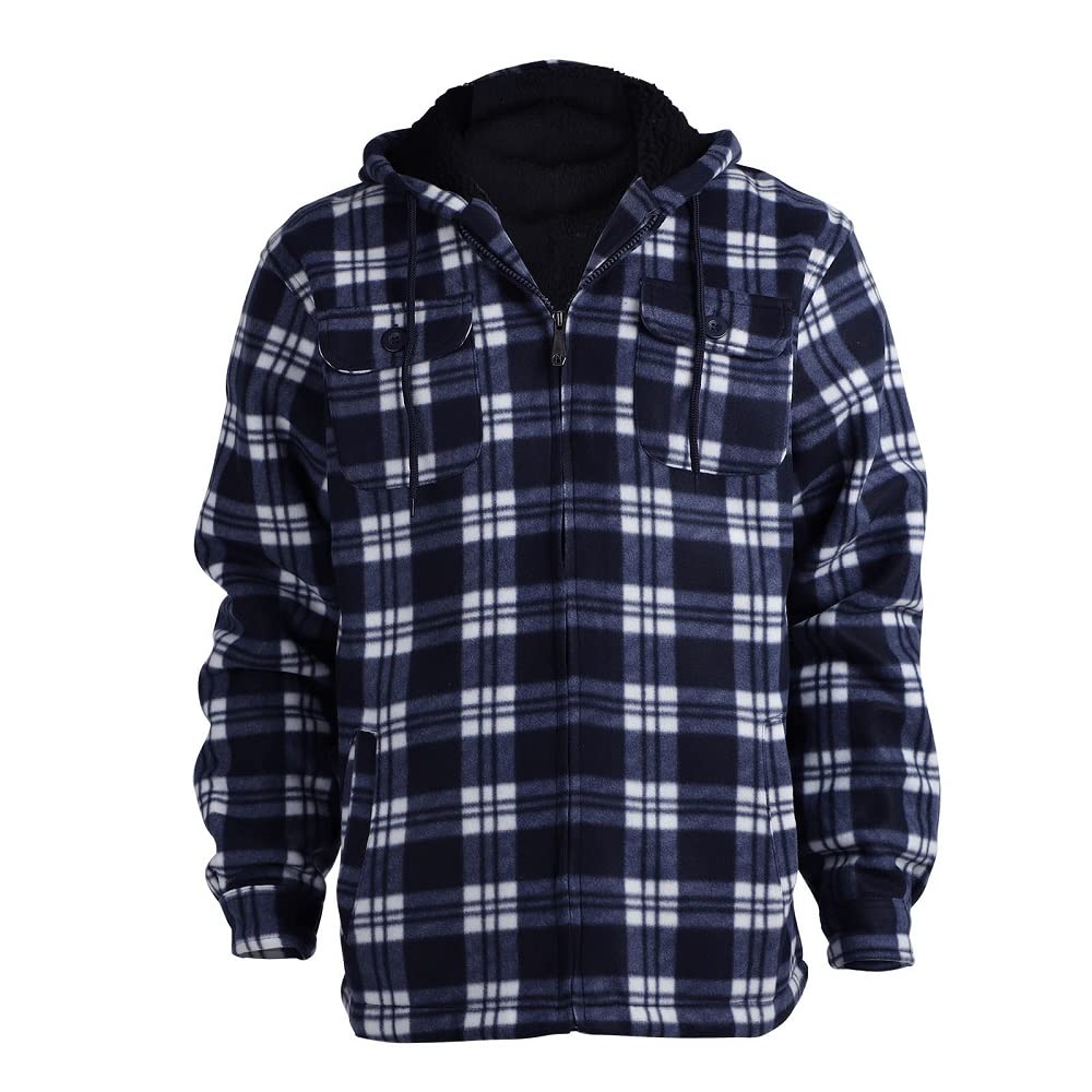 Winter Heavy Warm Sherpa Lined Fleece Plaid Flannel