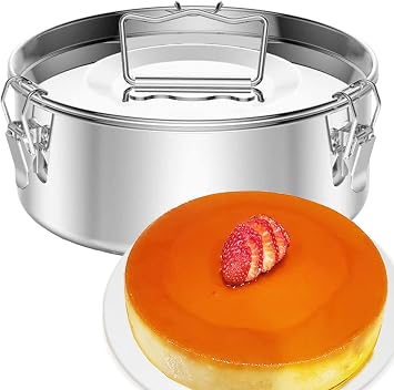 Flanera Stainless Steel Flan Mold 85 oz, Compatible with Instant Pot 8 qt, Mexican Design Flanera Flan Maker - Flan Pan - Moldes para Flan - Flaneras Moldes con Tapa