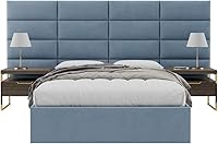 Vista 131 de Vänt - Paneles tapizados de cabecera para montar en la pared, diseño Elizabeth, 120 x 46 pulgadas, configuración de 16 paneles individuales