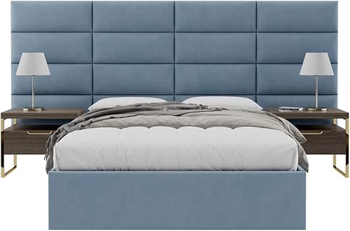 Miniatura 137 de Vänt - Paneles tapizados de cabecera para montar en la pared, diseño Isabelle, 60 x 23 pulgadas, configuración de 4 paneles individuales,