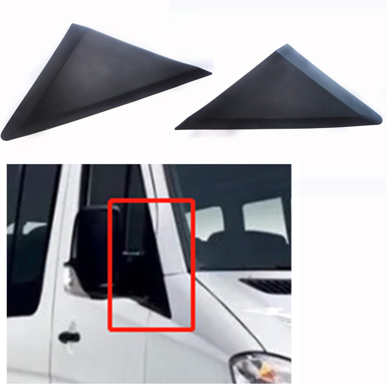 Left Right Wing Door Finisher Corner Outside Trim Mirror Triangle Trim for Mercedes Sprinter 2500 3500 906 2006- OE 9068110007 9068110107 A9068110007 A9068110107