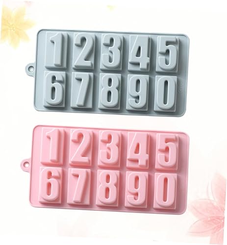 Miniatura 7 de HEMOTON Moldes para bandeja de hielo, moldes de silicona para jabón, molde de chocolate, molde de caramelo, molde para gelatinas, molde de número de