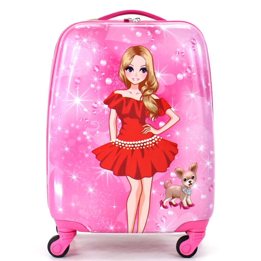Genérico Maleta Infantil de Cabina Trolley Infantil Fantasia Estampados Equipaje de Mano 4 Ruedas giratorias 360 Grados 20x30x40cm (Princesas)