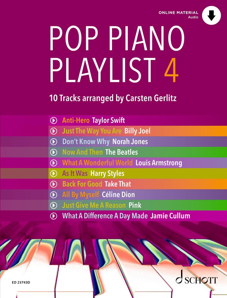 Pop Piano Playlist 4: 10 Tracks - arranged by Carsten Gerlitz. Band 4. Klavier.