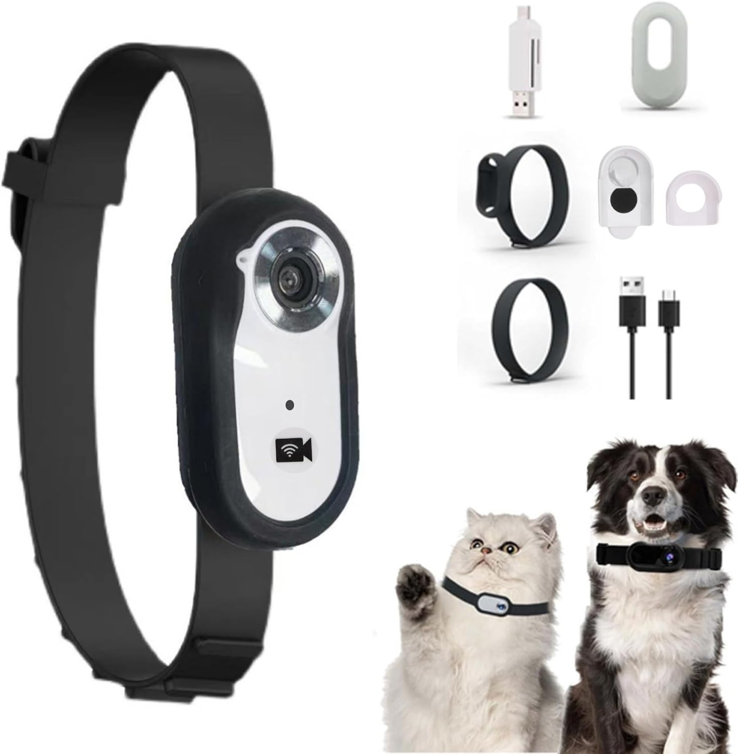 Cat Camera Collar - 120° Wide Angle Pet Dog Collar Camera, HD 1080P ...