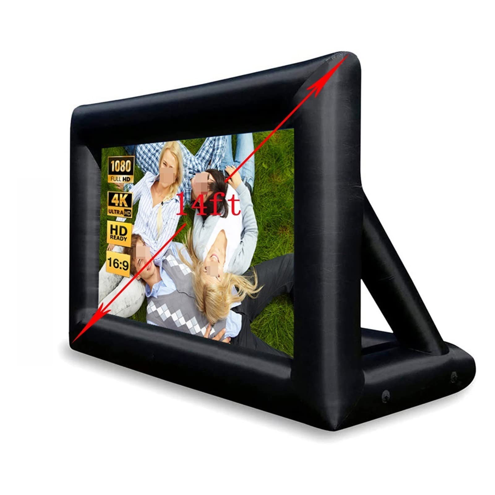 Myuyee 14 Ft Outside Air Cinema Projection Party Film Inflatable Portable Projector Outdoor Movie Screen Gaming, Office