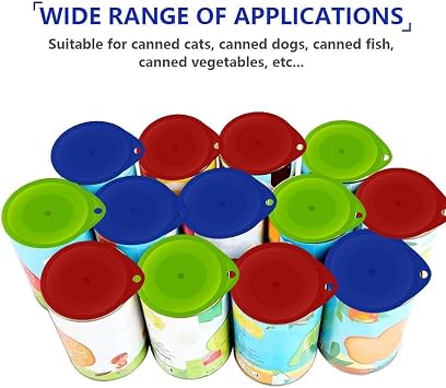 Plastic Can Lids for Tins, Universal Airtight Food Lids, Fits Tin Cans for Pet, Food Storage, Reusable Durable Silicone Tin Covers 6 Piece Set (2 Green, 2 Blue, 2 Red)