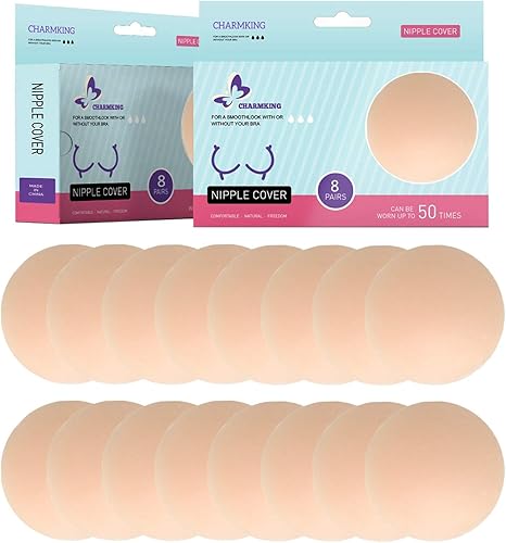 4 8 pares de cobertores de silicona para pezón, reutilizables, redondas, invisibles, L