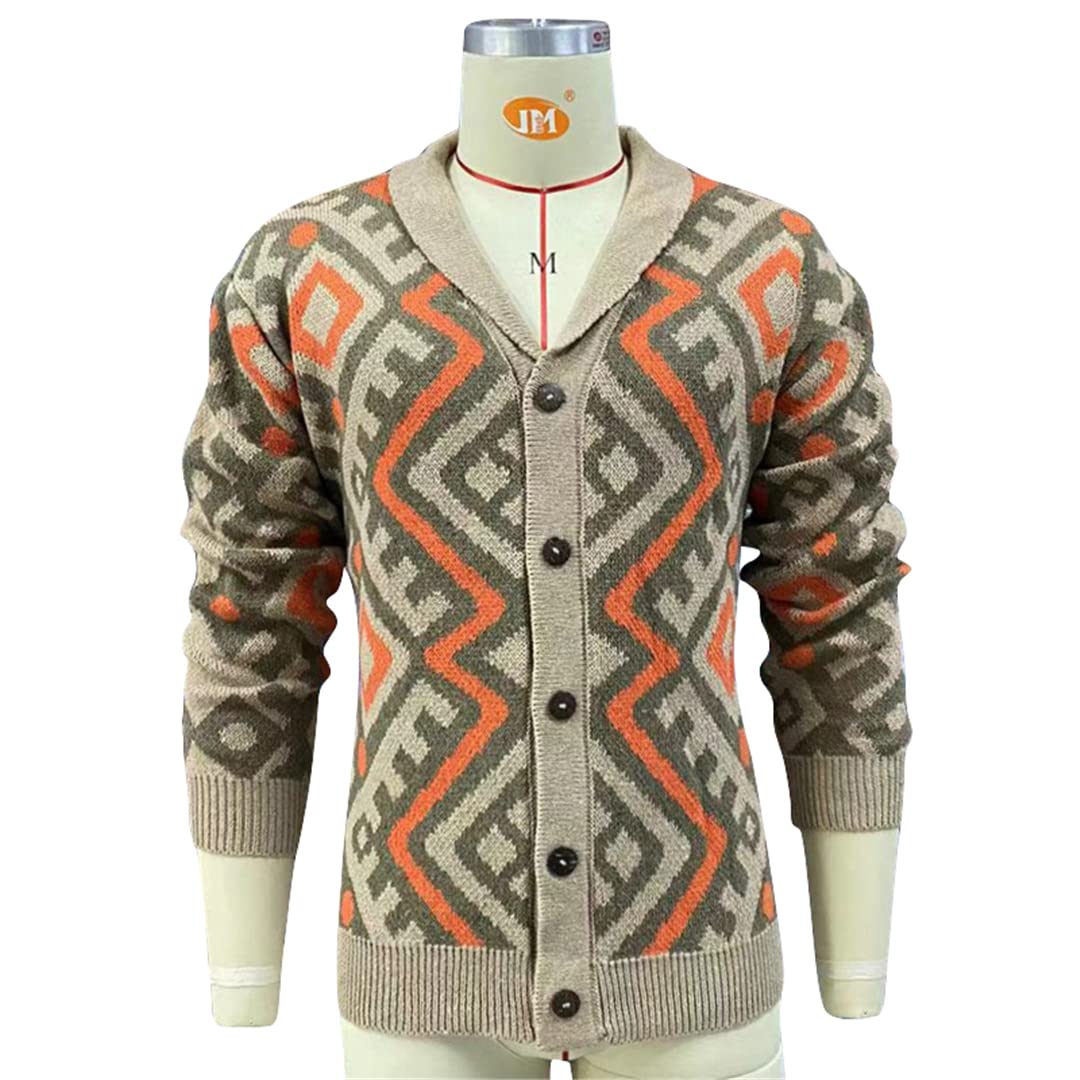 Zadaos Chaqueta de punto vintage para hombre, suéter de punto para otoño, invierno, botón de negocios, chaqueta casual, Nmy128green, XL