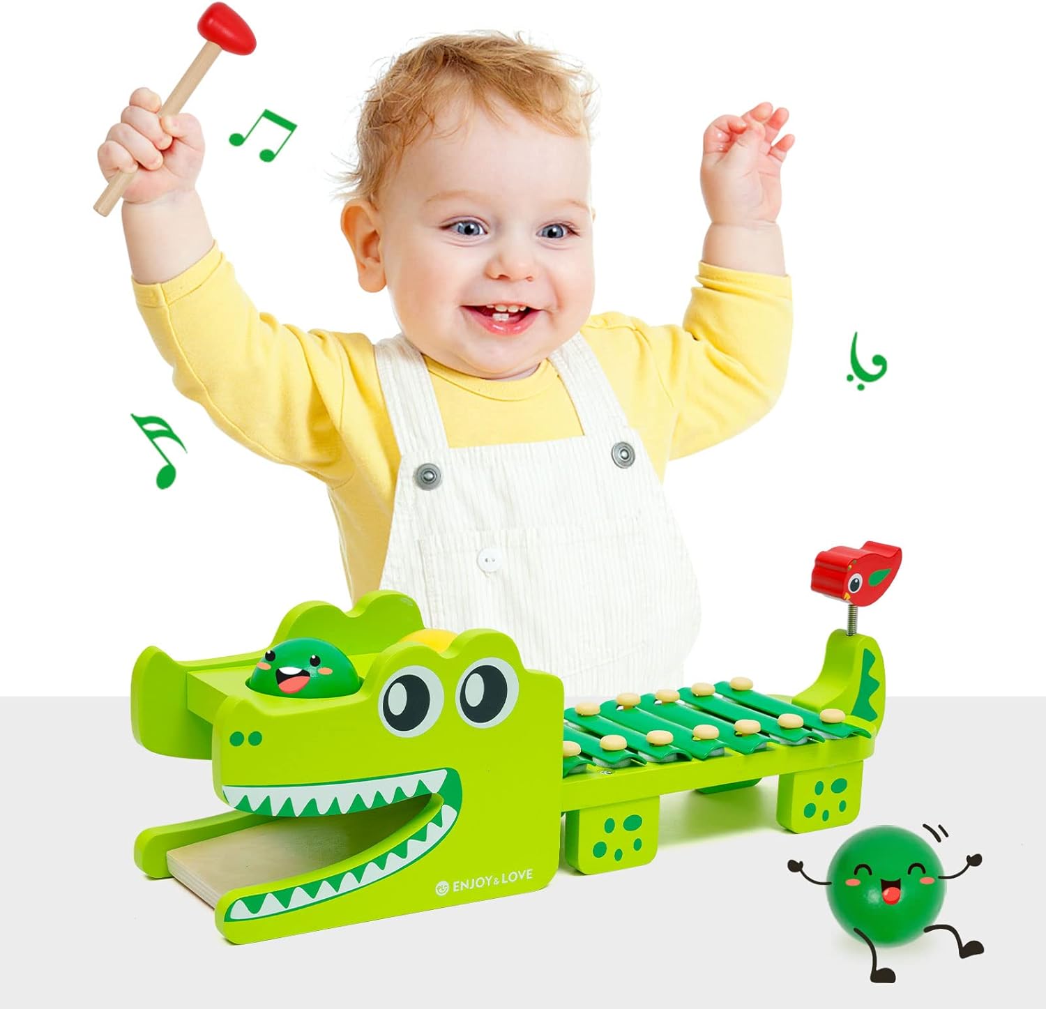 Wooden Pounding and Hammer Toy Xylophone Wooden Educational Pounding and Hammer