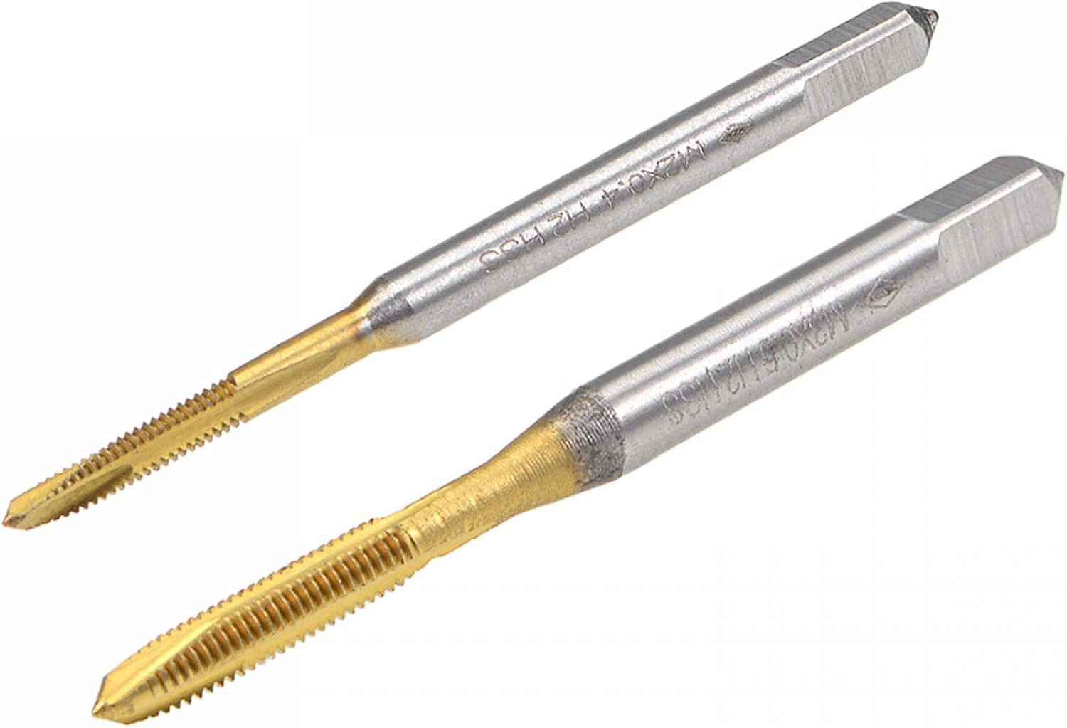 uxcell Spiral Point Plug Threading Tap M2 x 0.4, M3 x 0.5 Ground Threads H2, High