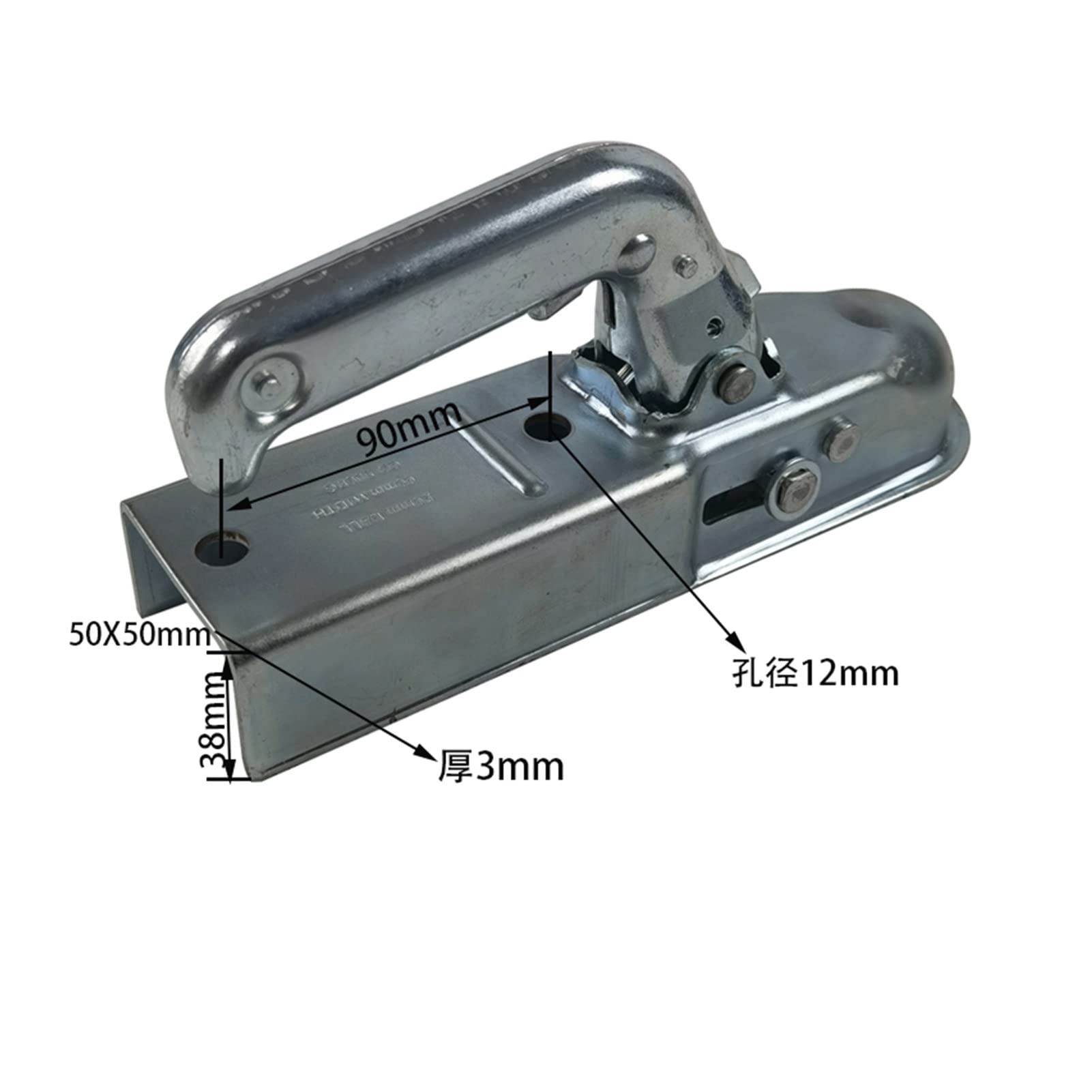 Enganche de Remolque, Acoplador de Remolque for 5 0mm Canal Bola Enganche: Piezas Redonda(Nero)