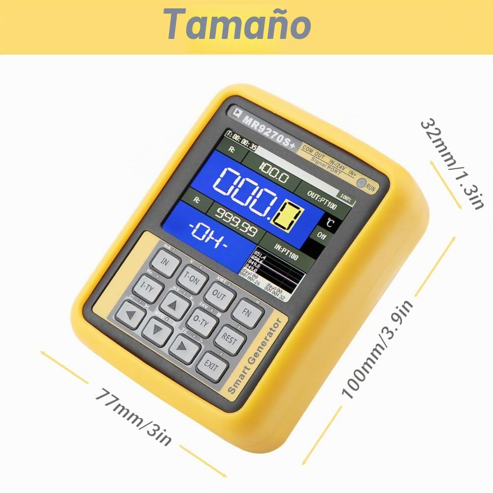 Tyenaza Generador de Señal MR9270S, Generador de Señal Multifunción Portátil, MR9270S + 4-20MA Generador de Señal Calibración Corriente Voltaje Termopar, para Sistema PLC DCS (AC220V EU Plug)
