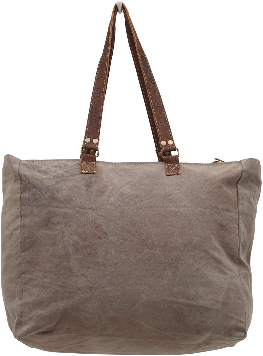 Myra Bags Cafe & Legumes Upcycled Canvas Weekender Bag S-0772